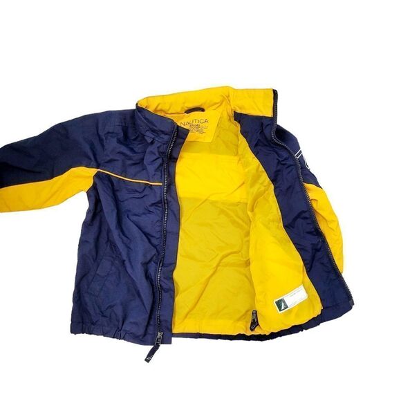 Nautica Navy Blue & Yellow Kids Windbreaker Jacket - Picture 4 of 6